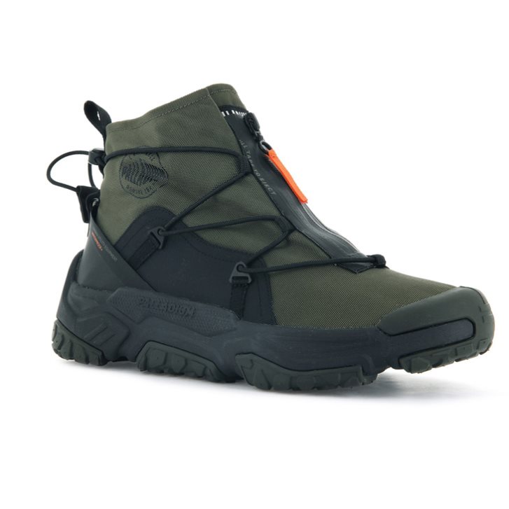 Palladium Off-grid Hi Zip Vanntette + Joggesko Herre Olivengrønne | 561427-PIU