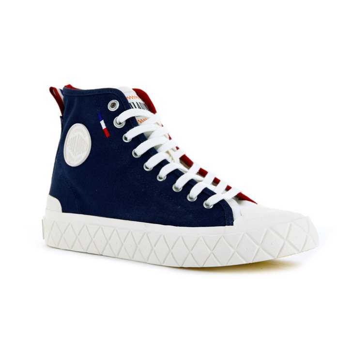 Palladium Palla Ace Canvas High Tops Joggesko Dame Marineblå Rød | 385627-DGE