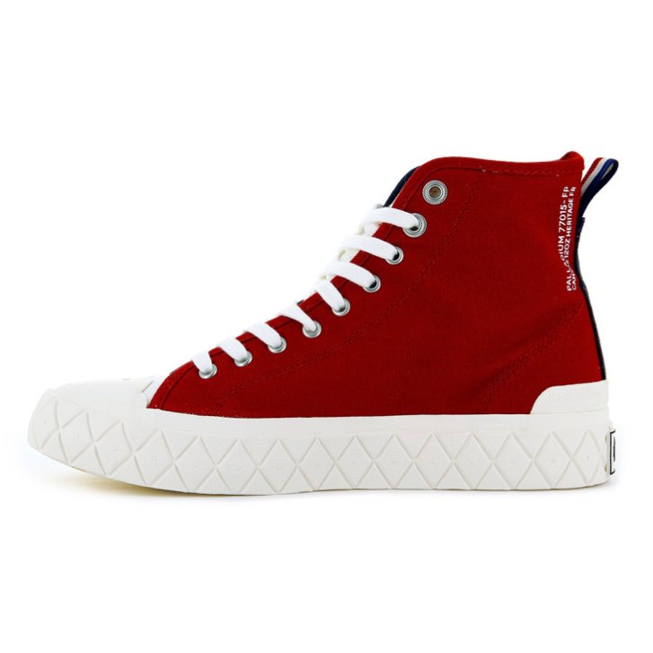 Palladium Palla Ace Canvas High Tops Joggesko Dame Marineblå Rød | 385627-DGE