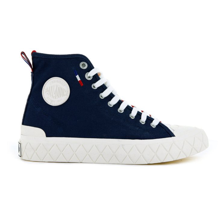 Palladium Palla Ace Canvas High Tops Joggesko Dame Marineblå Rød | 385627-DGE