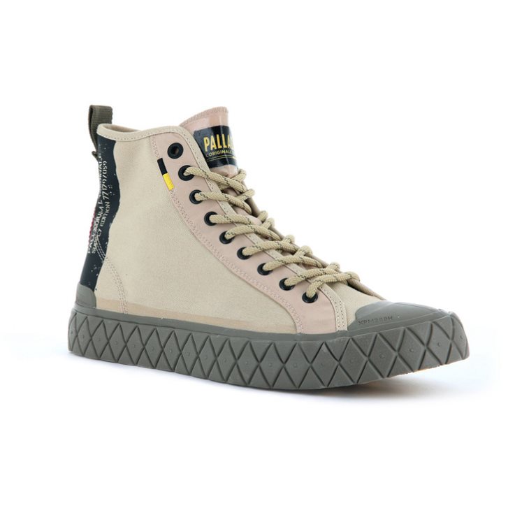 Palladium Palla Ace Supply Mid High Tops Joggesko Dame Khaki | 126089-ITS