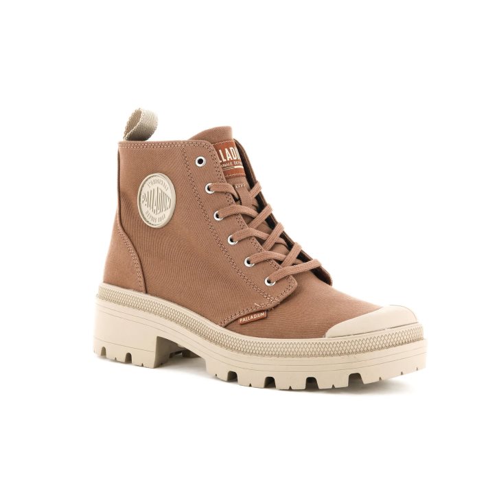 Palladium Pallabase Twill Støvler Dame Brune | 784261-GNR