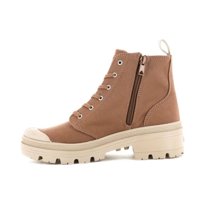 Palladium Pallabase Twill Støvler Dame Brune | 784261-GNR