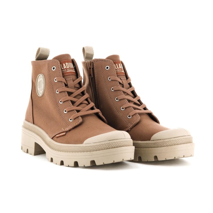 Palladium Pallabase Twill Støvler Dame Brune | 784261-GNR