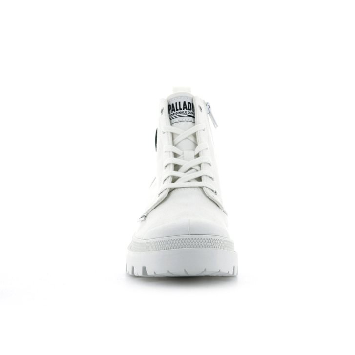 Palladium Pallabase Twill Støvler Dame Hvite | 457610-MWL