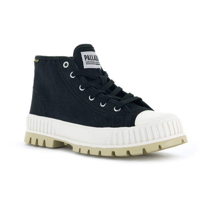 Palladium Pallashock Mid OG High Tops Joggesko Dame Svarte | 087219-ZUH