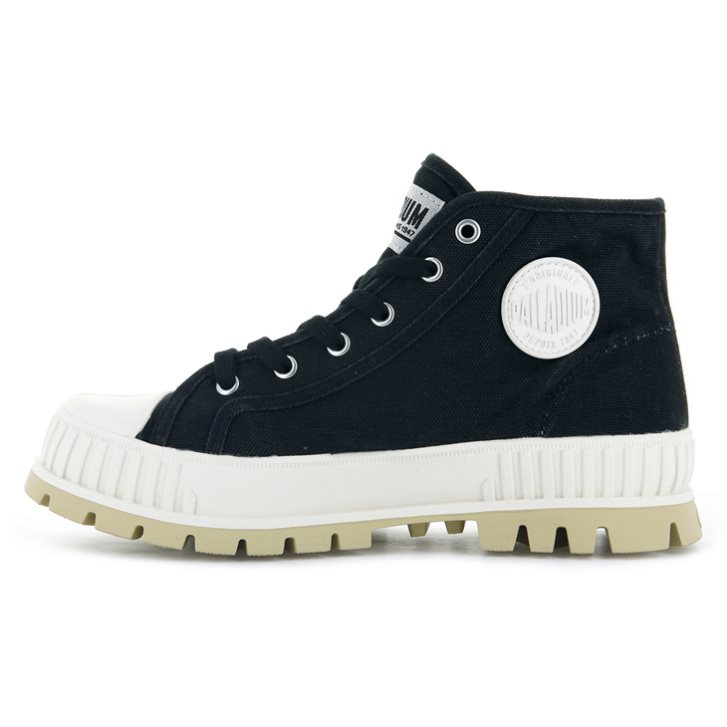 Palladium Pallashock Mid OG High Tops Joggesko Dame Svarte | 087219-ZUH