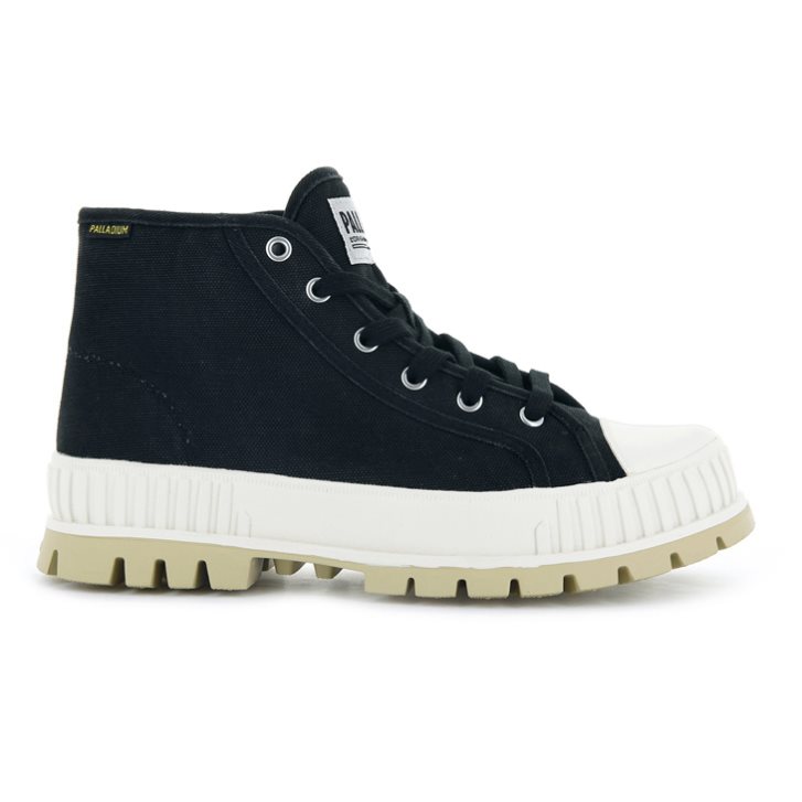 Palladium Pallashock Mid OG High Tops Joggesko Dame Svarte | 087219-ZUH