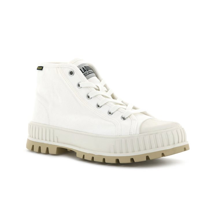 Palladium Pallashock Mid OG High Tops Joggesko Dame Hvite | 309875-GAO