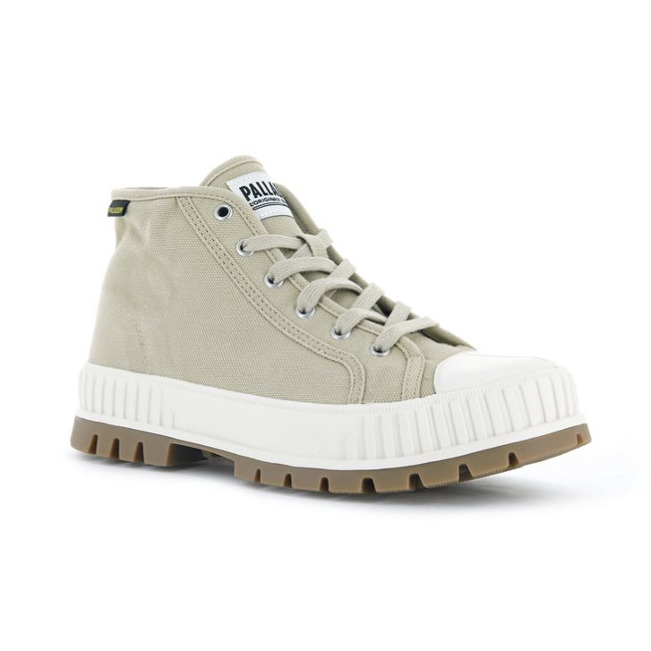 Palladium Pallashock Mid OG High Tops Joggesko Dame Lyse Grønn | 390781-VEP