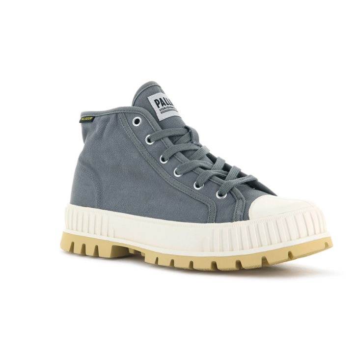 Palladium Pallashock Mid OG High Tops Joggesko Dame Blå | 730519-HFT