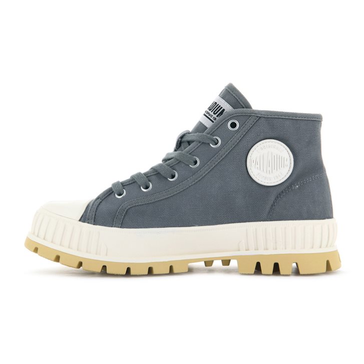 Palladium Pallashock Mid OG High Tops Joggesko Dame Blå | 730519-HFT