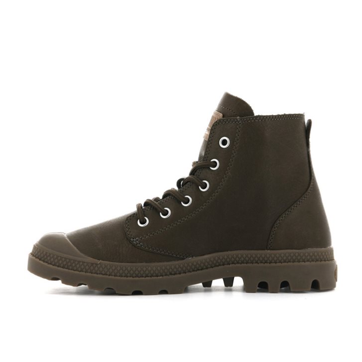 Palladium Pampa Hi Leather UL Støvler Dame Sjokolade | 723054-SEJ