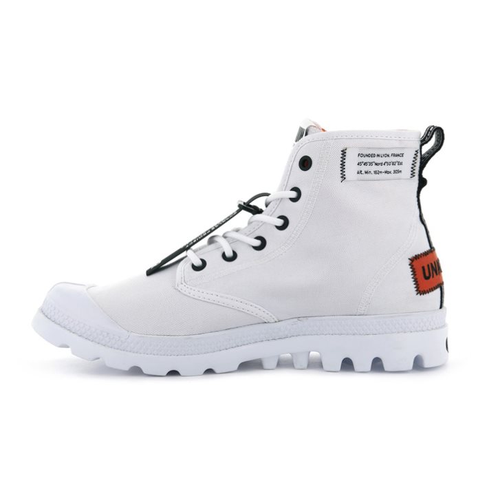 Palladium Pampa Lite Overlab Støvler Dame Hvite | 217059-NYL