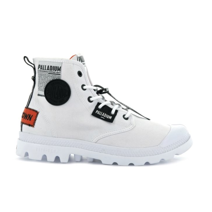 Palladium Pampa Lite Overlab Støvler Dame Hvite | 217059-NYL