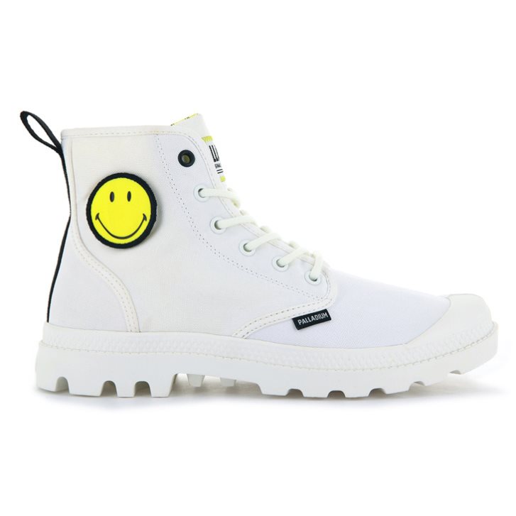 Palladium Pampa Smiley Change Støvler Dame Hvite | 194603-TRI