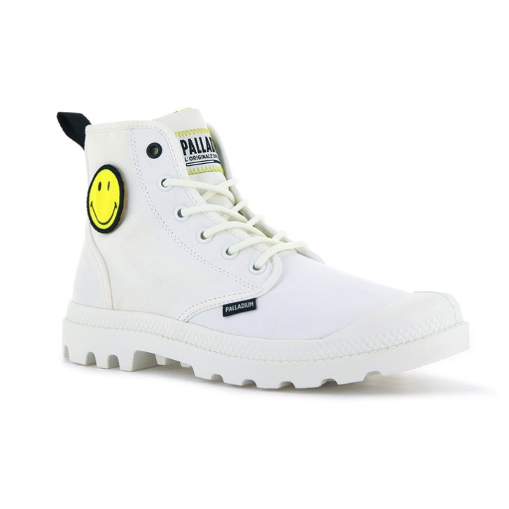 Palladium Pampa Smiley Change Støvler Herre Hvite | 642901-AJT