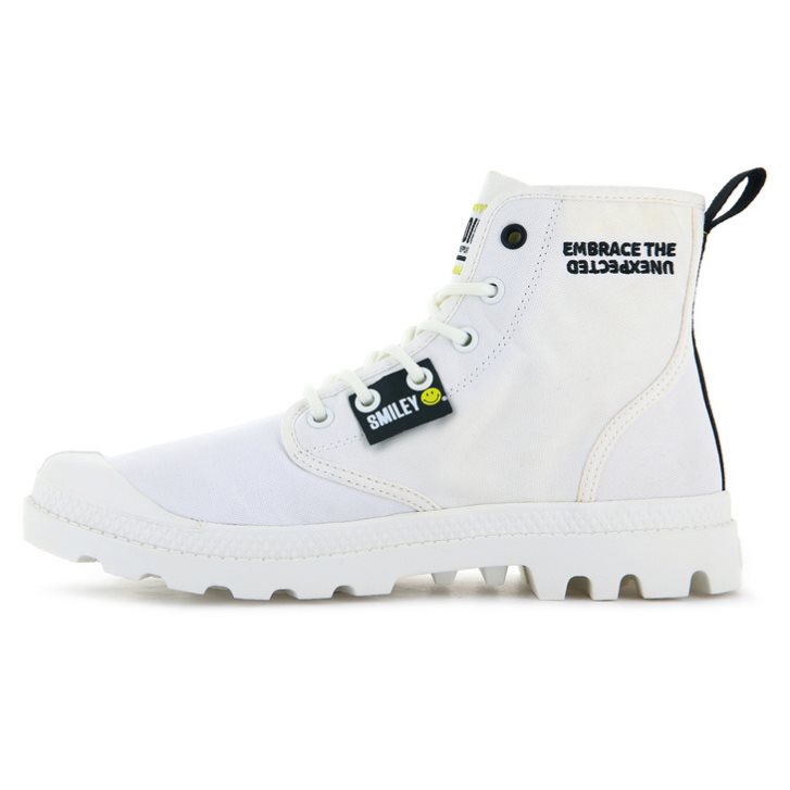 Palladium Pampa Smiley Change Støvler Herre Hvite | 642901-AJT