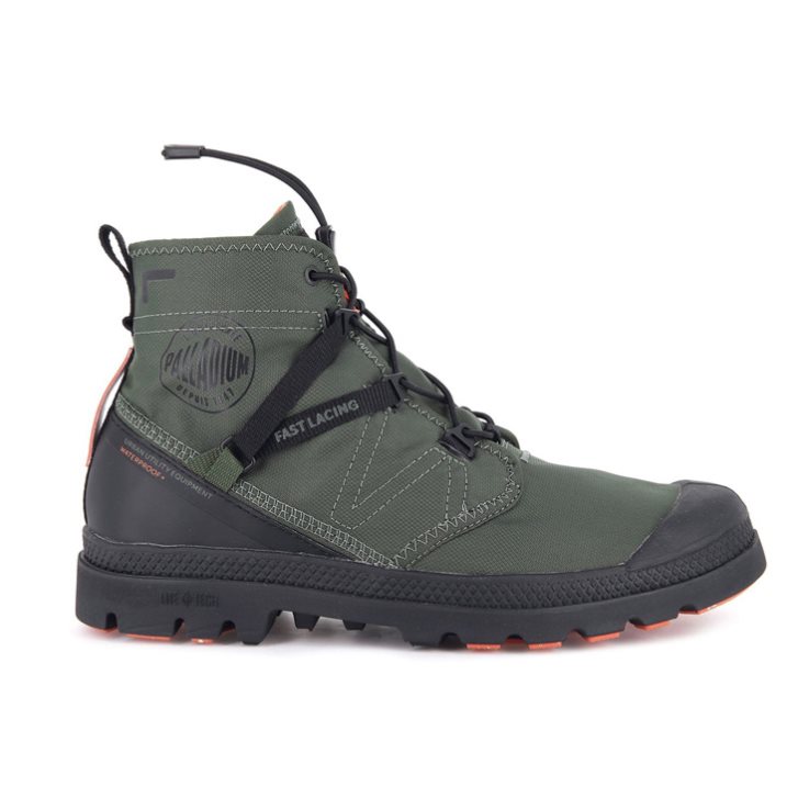 Palladium Pampa Travel Lite+ Vanntette Støvler Herre Olivengrønne | 496278-SCX