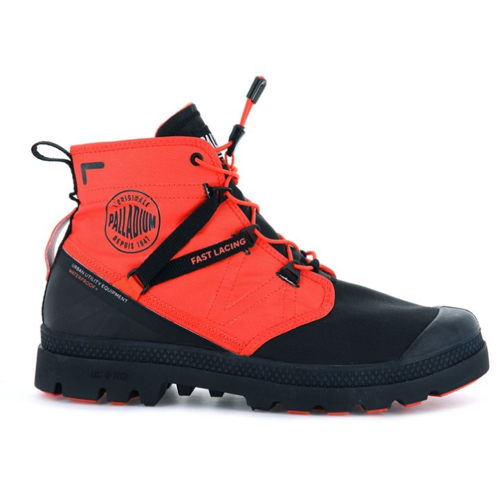 Palladium Pampa Travel Lite+ Vanntette Støvler Dame Svarte Oransje | 718439-XGD