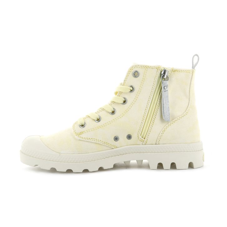 Palladium Pampa Zip Desertwash Støvler Dame Lyse Gul | 031798-RTS