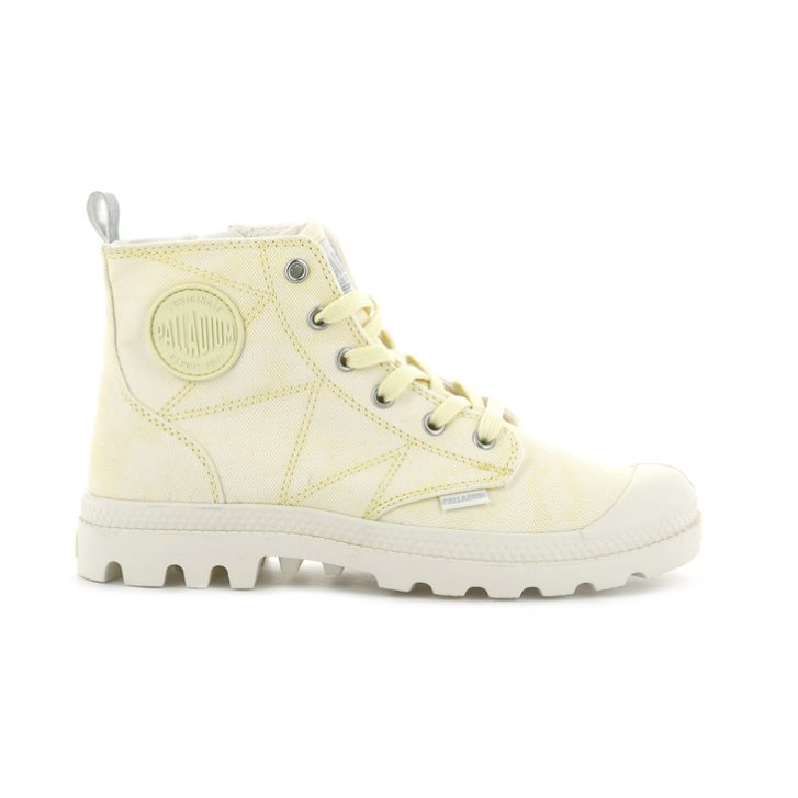 Palladium Pampa Zip Desertwash Støvler Dame Lyse Gul | 031798-RTS