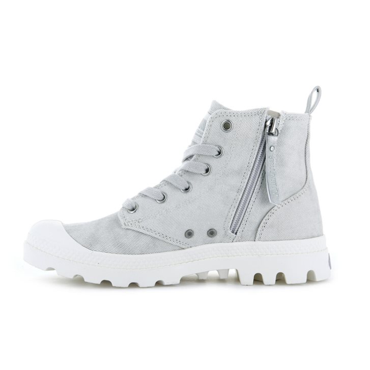 Palladium Pampa Zip Desertwash Støvler Dame Lyse Grå | 320675-LCN