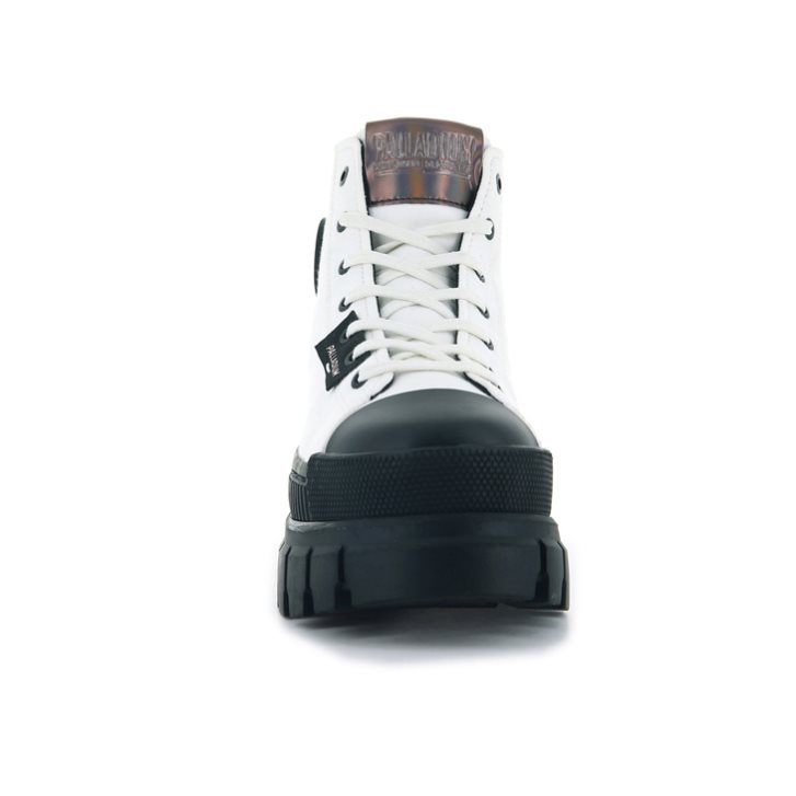 Palladium Revolt Hi TX Platform Sko Dame Hvite Svarte | 936540-ELK