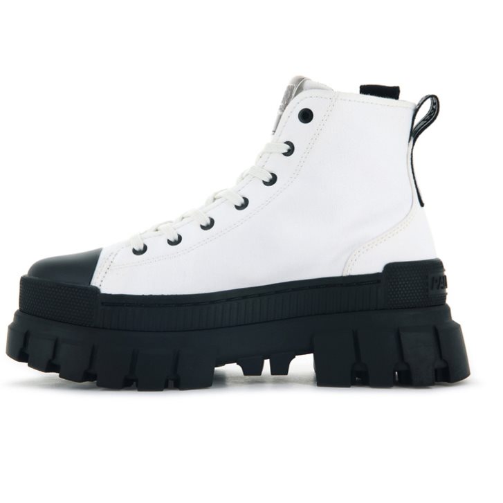 Palladium Revolt Hi TX Platform Sko Dame Hvite Svarte | 936540-ELK