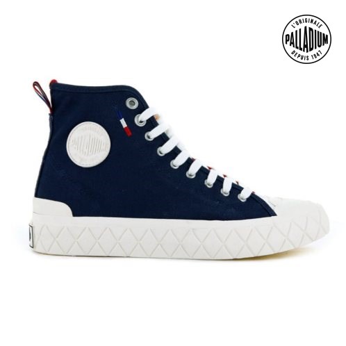 Palladium Palla Ace Canvas High Tops Joggesko Dame Marineblå Rød | 385627-DGE