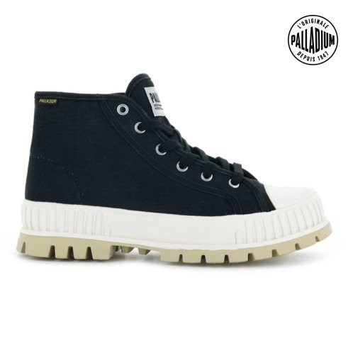 Palladium Pallashock Mid OG High Tops Joggesko Dame Svarte | 087219-ZUH