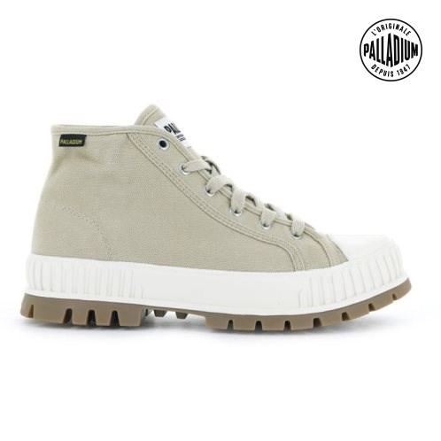 Palladium Pallashock Mid OG High Tops Joggesko Dame Lyse Grønn | 390781-VEP