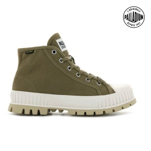 Palladium Pallashock Mid OG High Tops Joggesko Dame Olivengrønne | 684927-LJD