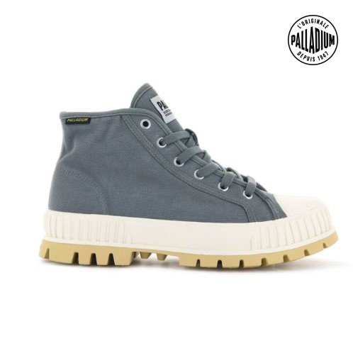 Palladium Pallashock Mid OG High Tops Joggesko Dame Blå | 730519-HFT