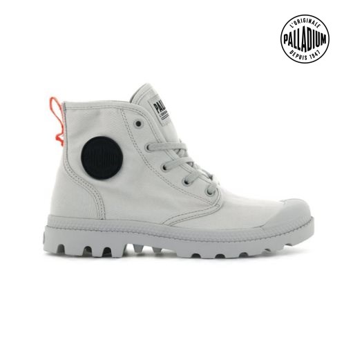 Palladium Pampa Hi Twill Støvler Dame Lyse Grå | 743168-HUT