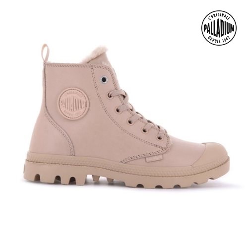 Palladium Pampa Hi Zip Leather S Støvler Dame Rosa | 319207-JUX