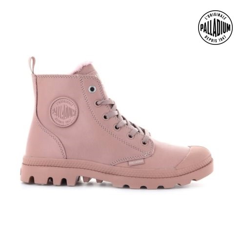 Palladium Pampa Hi Zip Leather S Støvler Dame Rosa | 394712-VGA