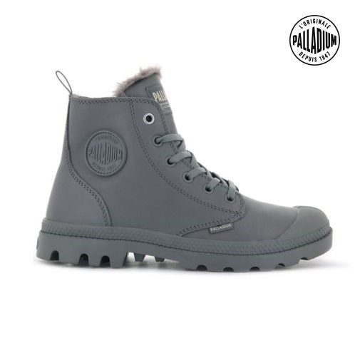 Palladium Pampa Hi Zip Leather S Støvler Dame Grå | 630429-SDT