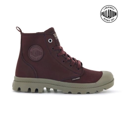 Palladium Pampa Hi Zip SL Støvler Dame Burgunder | 490617-HXM