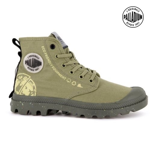 Palladium Pampa Organic Metro Støvler Dame Olivengrønne | 941682-MLG