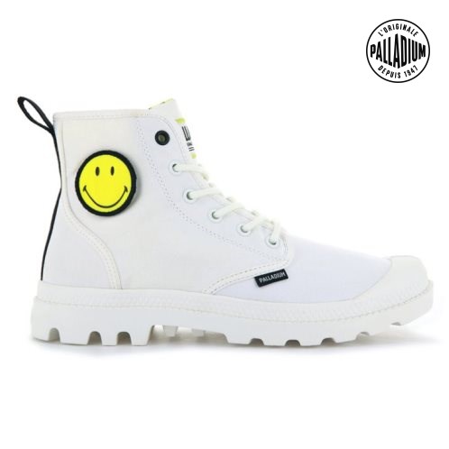 Palladium Pampa Smiley Change Støvler Dame Hvite | 194603-TRI