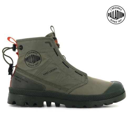 Palladium Pampa Travel Lite Støvler Dame Olivengrønne | 270918-KRP