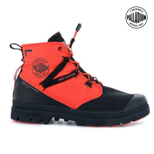 Palladium Pampa Travel Lite+ Vanntette Støvler Dame Svarte Oransje | 718439-XGD