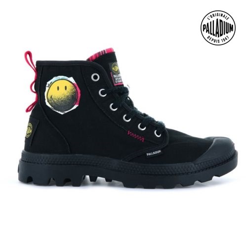 Palladium Pampa X Smiley 1970 Støvler Dame Svarte | 786914-PAO