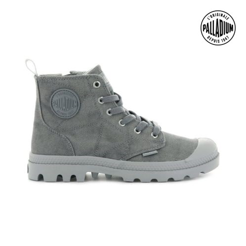 Palladium Pampa Zip Desertwash Støvler Dame Mørke Grå | 064759-SMN